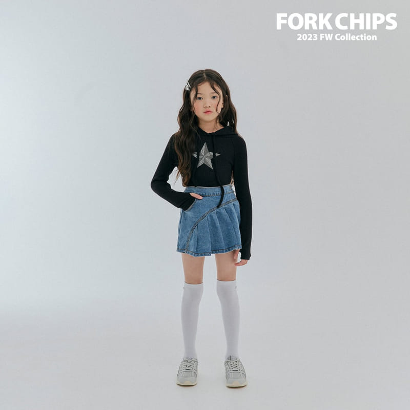 Fork Chips - Korean Children Fashion - #childrensboutique - Now Denim Skirt - 2