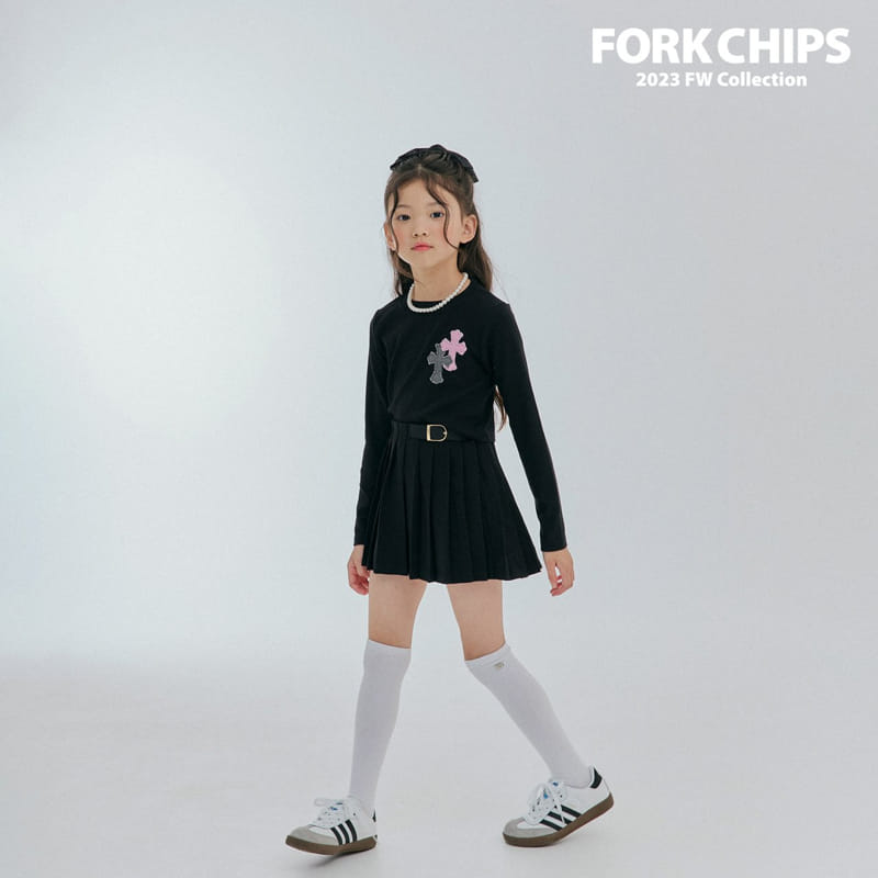 Fork Chips - Korean Children Fashion - #childrensboutique - Cross Tee - 12