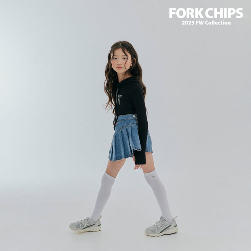 Fork Chips - Korean Children Fashion - #designkidswear - Now Denim Skirt - 3