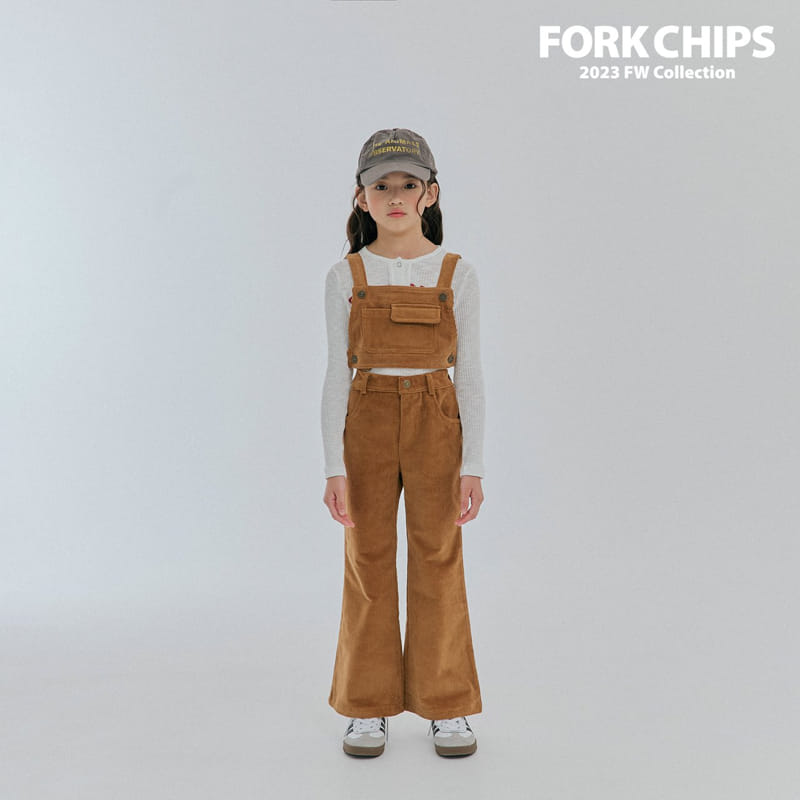 Fork Chips - Korean Children Fashion - #designkidswear - Cow Rib Dungarees - 12