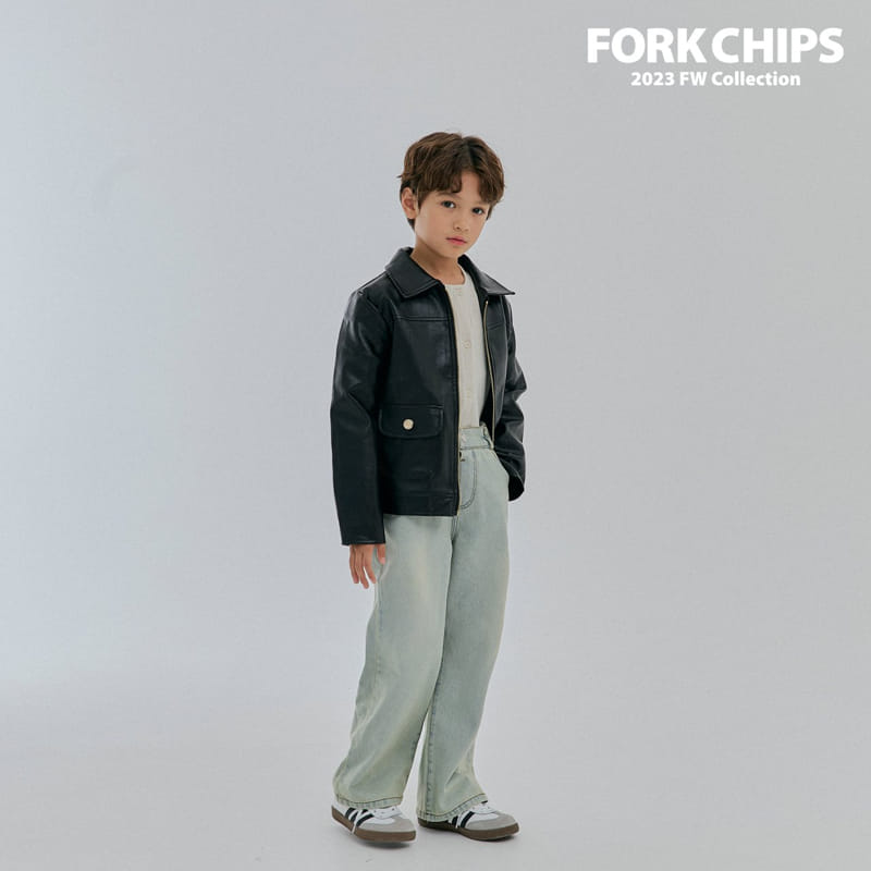 Fork Chips - Korean Children Fashion - #designkidswear - Bukin Leather Jacket - 3