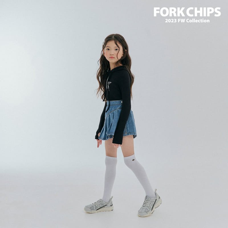 Fork Chips - Korean Children Fashion - #designkidswear - Now Denim Skirt - 4