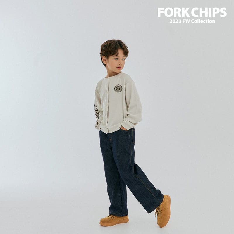 Fork Chips - Korean Children Fashion - #fashionkids - Solid Jeans - 6