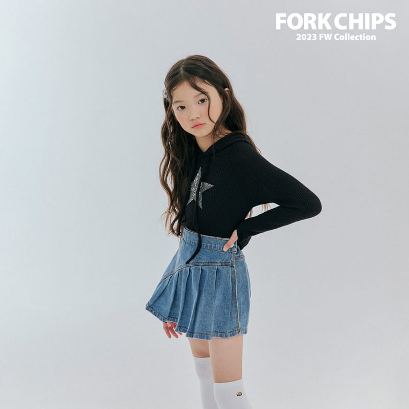 Fork Chips - Korean Children Fashion - #kidsshorts - Now Denim Skirt - 6