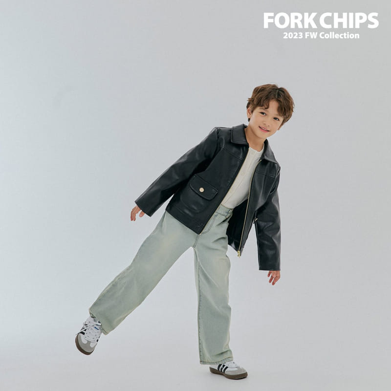 Fork Chips - Korean Children Fashion - #kidsshorts - Bukin Leather Jacket - 6