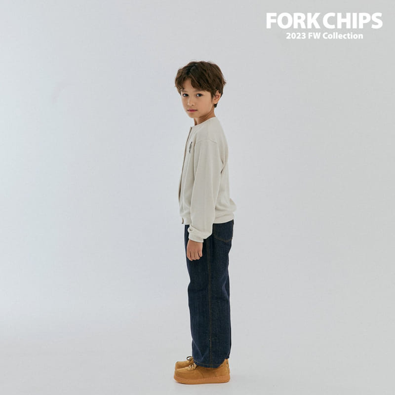 Fork Chips - Korean Children Fashion - #kidsstore - Solid Jeans - 8