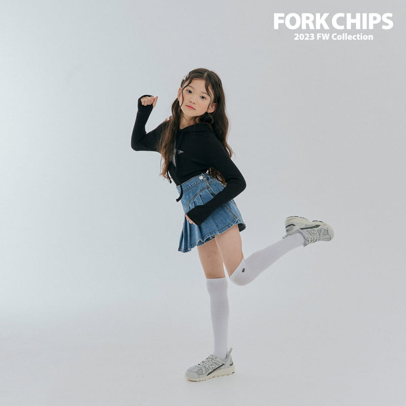 Fork Chips - Korean Children Fashion - #kidsstore - Now Denim Skirt - 7