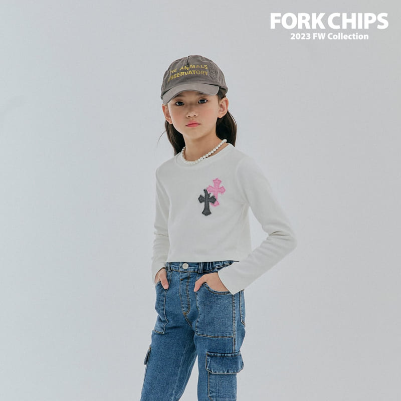 Fork Chips - Korean Children Fashion - #kidsstore - Cross Tee