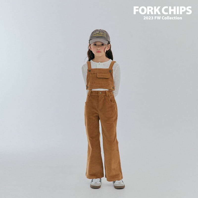 Fork Chips - Korean Children Fashion - #kidzfashiontrend - Cow Rib Dungarees - 3