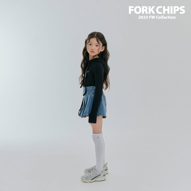 Fork Chips - Korean Children Fashion - #littlefashionista - Now Denim Skirt - 10