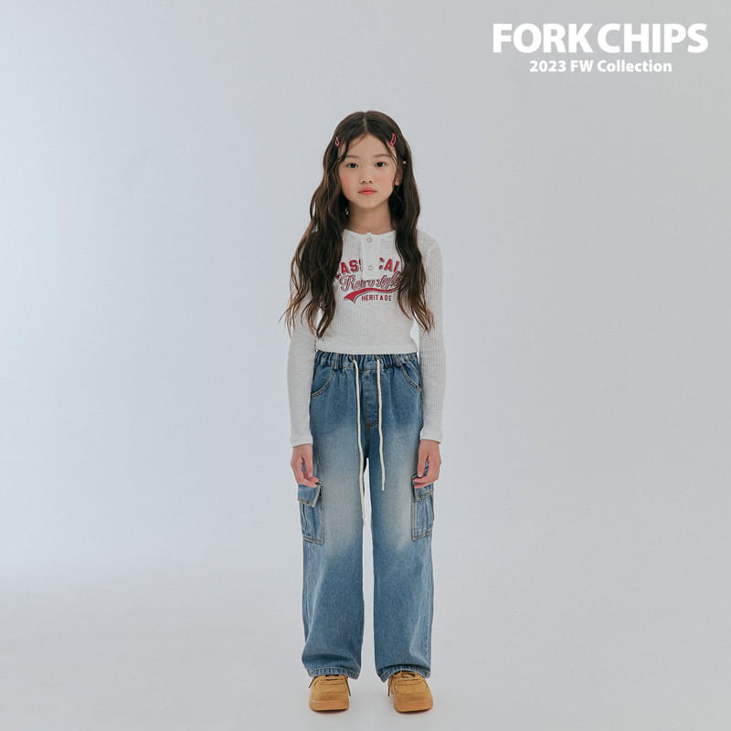 Fork Chips - Korean Children Fashion - #littlefashionista - Crew Rib Tee - 3