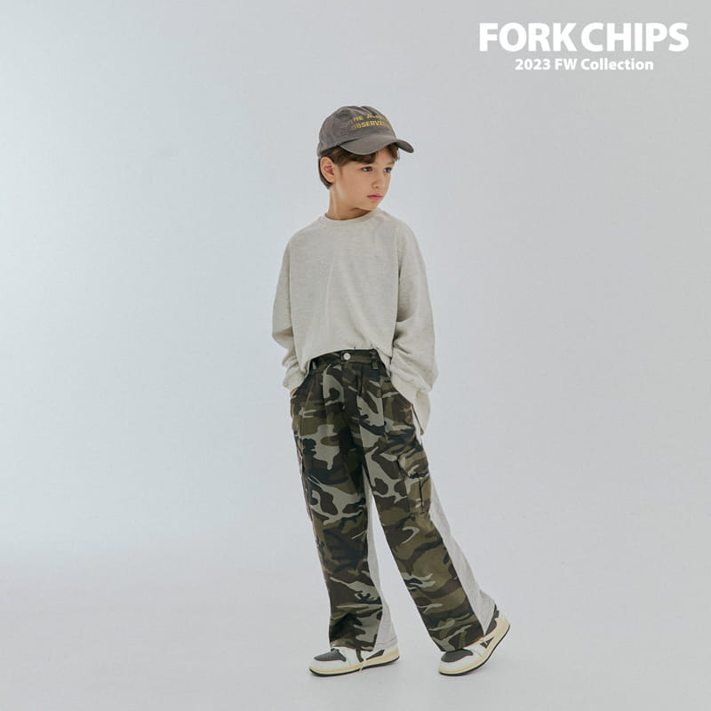 Fork Chips - Korean Children Fashion - #magicofchildhood - Camo Half Pants