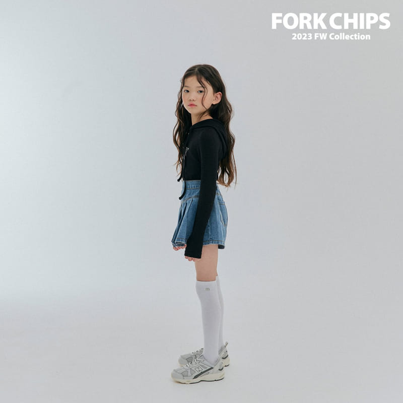 Fork Chips - Korean Children Fashion - #magicofchildhood - Now Denim Skirt - 11