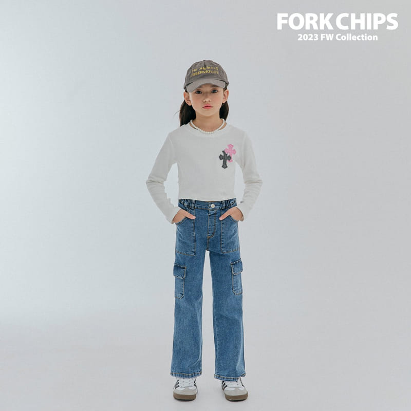 Fork Chips - Korean Children Fashion - #magicofchildhood - Cross Tee - 5