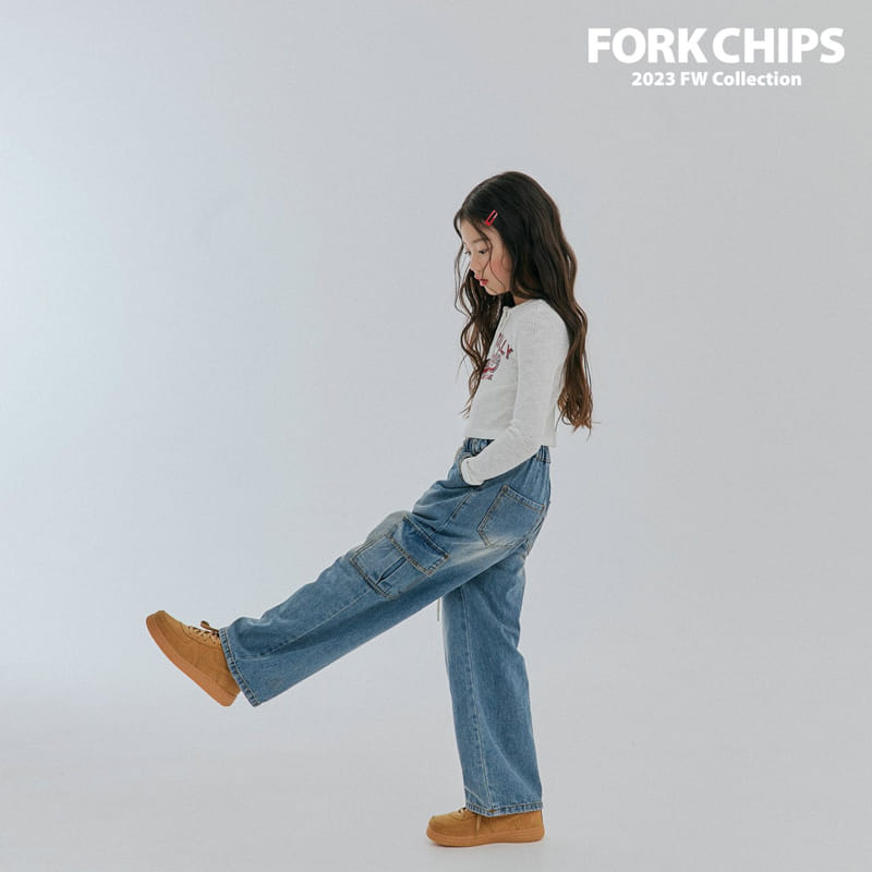 Fork Chips - Korean Children Fashion - #littlefashionista - Crew Rib Tee - 4