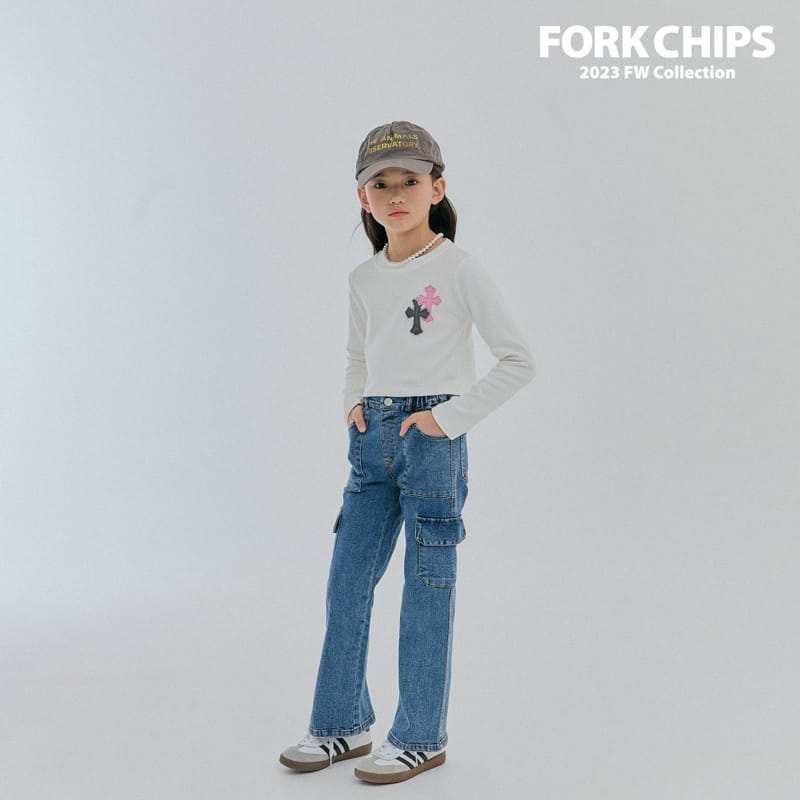 Fork Chips - Korean Children Fashion - #minifashionista - Cross Tee - 6