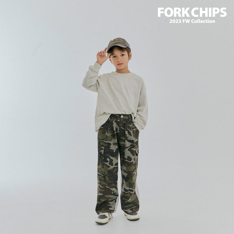 Fork Chips - Korean Children Fashion - #prettylittlegirls - Camo Half Pants - 3