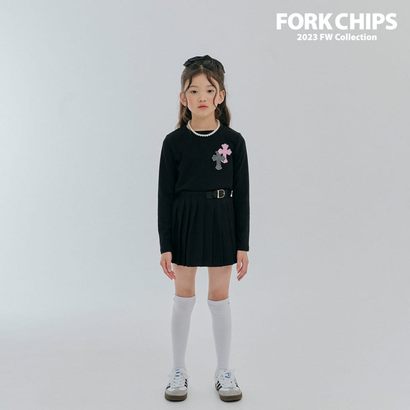 Fork Chips - Korean Children Fashion - #stylishchildhood - Cross Tee - 10