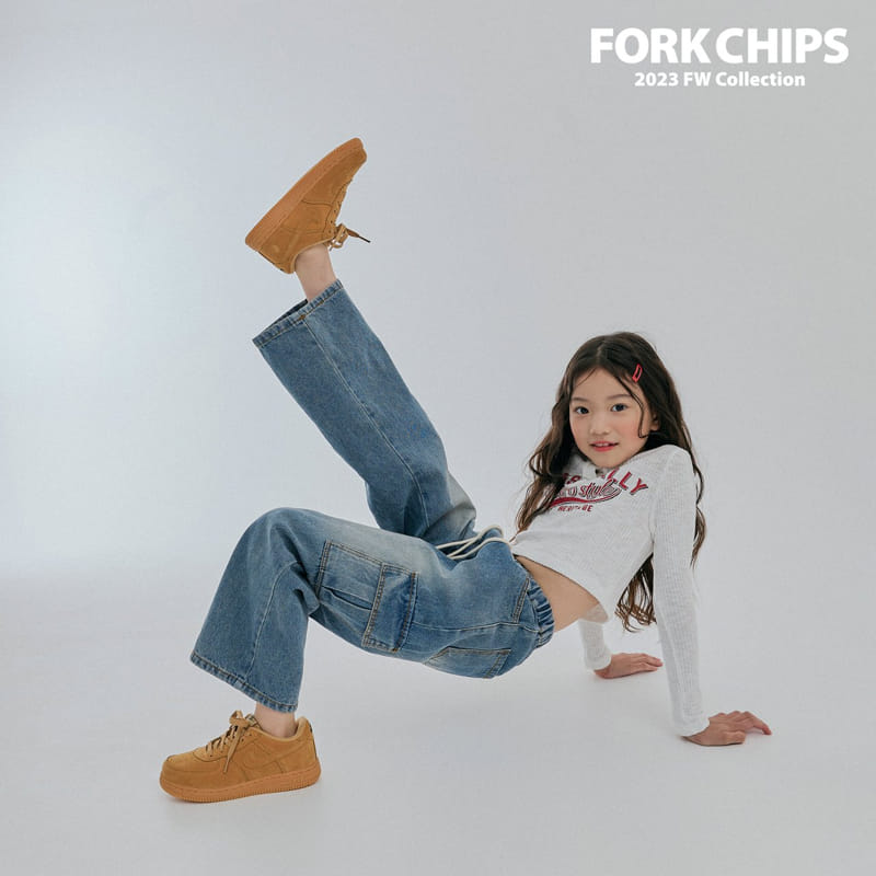 Fork Chips - Korean Children Fashion - #stylishchildhood - Crew Rib Tee - 9