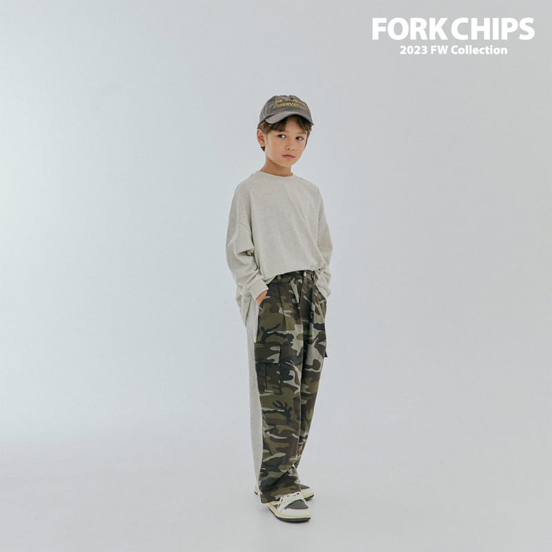 Fork Chips - Korean Children Fashion - #prettylittlegirls - Camo Half Pants - 4