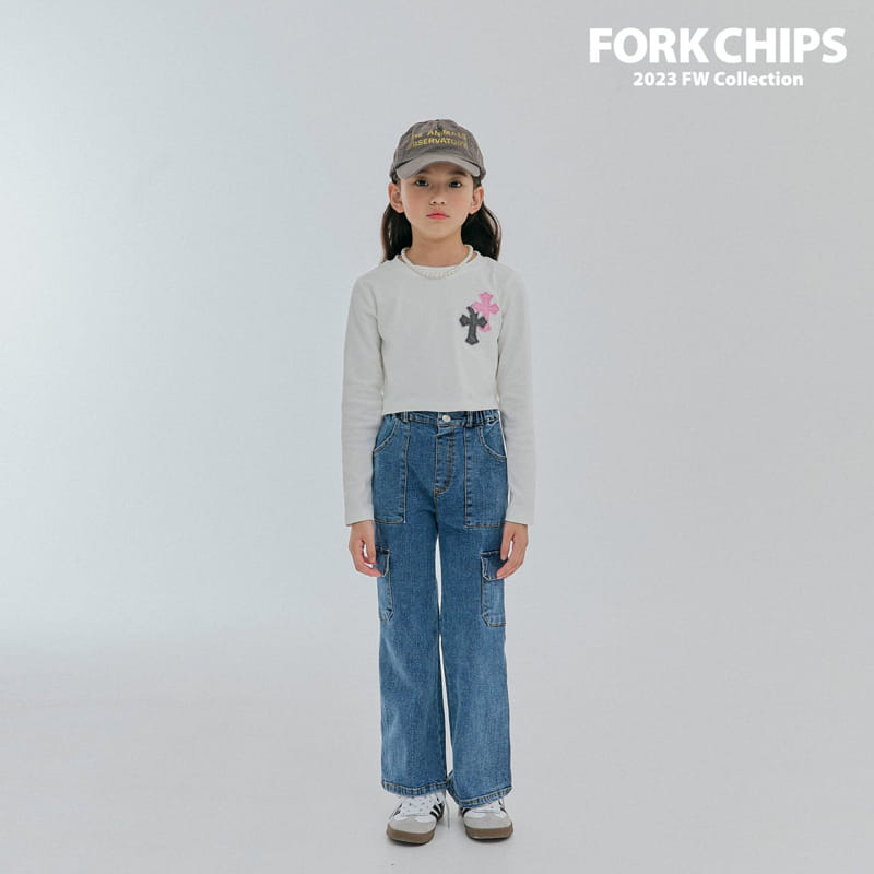 Fork Chips - Korean Children Fashion - #todddlerfashion - Cross Tee - 8