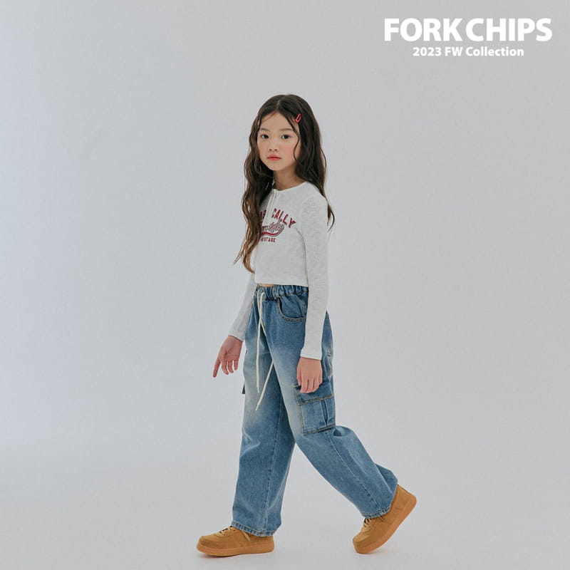 Fork Chips - Korean Children Fashion - #todddlerfashion - Crew Rib Tee - 7