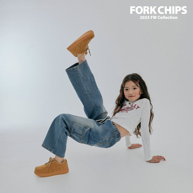 Fork Chips - Korean Children Fashion - #toddlerclothing - Crew Rib Tee - 8