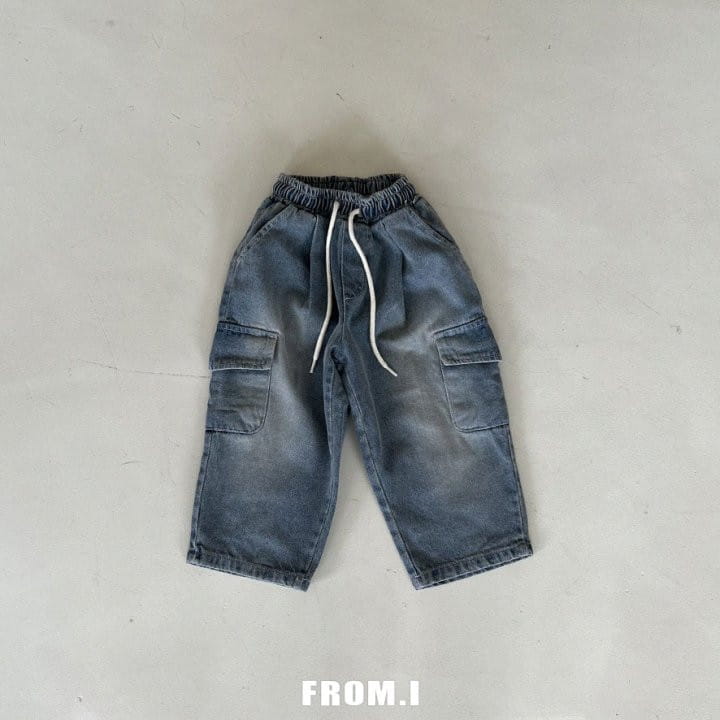 From I - Korean Children Fashion - #Kfashion4kids - Denim Cargo Pants - 2