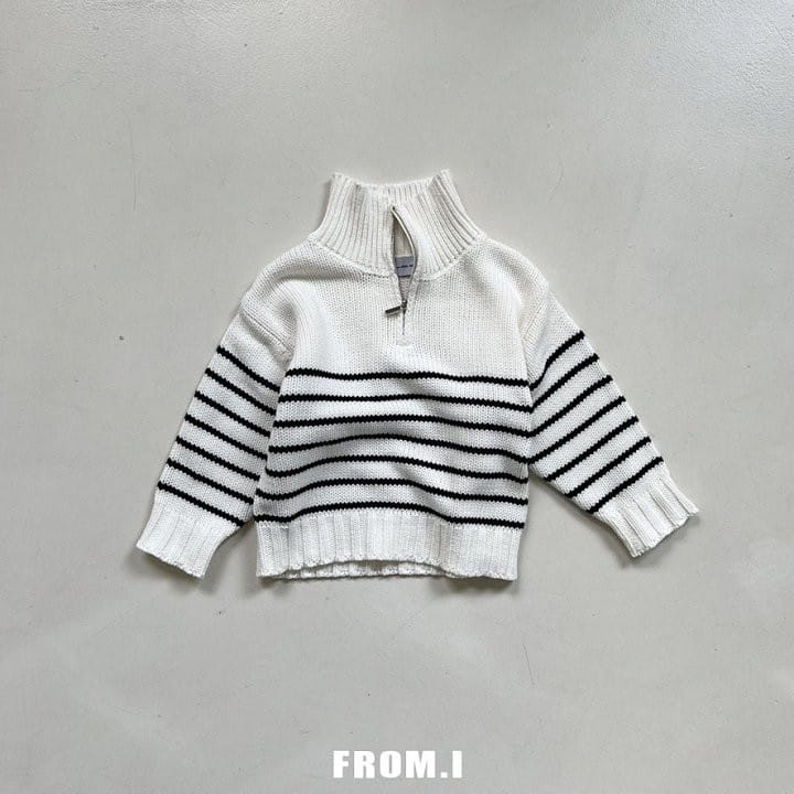 From I - Korean Children Fashion - #discoveringself - Half ZIP-up Knit Tee - 3