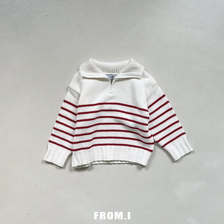 From I - Korean Children Fashion - #discoveringself - Half ZIP-up Knit Tee - 4