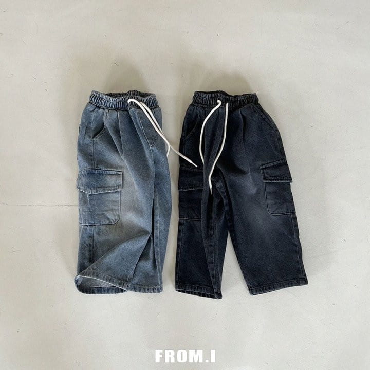 From I - Korean Children Fashion - #kidzfashiontrend - Denim Cargo Pants