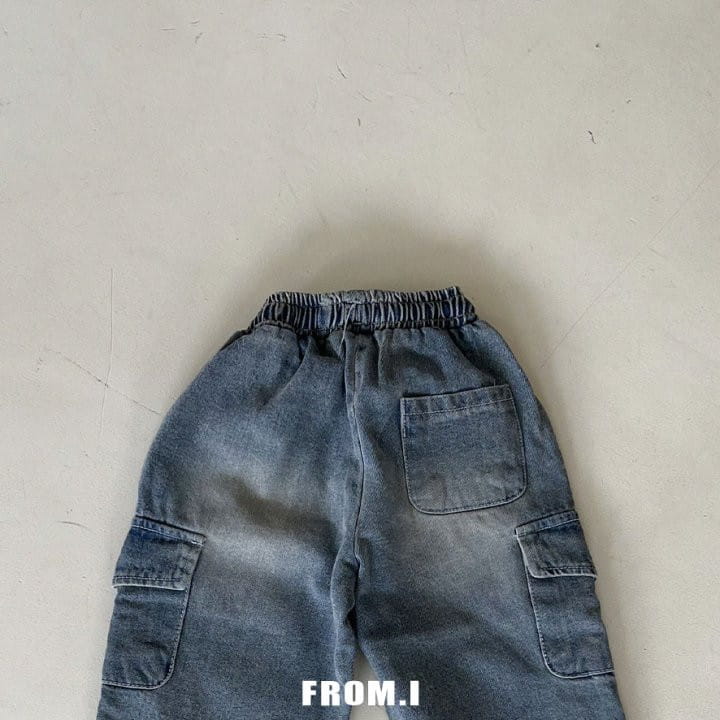 From I - Korean Children Fashion - #minifashionista - Denim Cargo Pants - 5