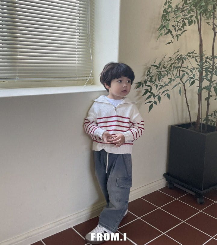 From I - Korean Children Fashion - #minifashionista - Half ZIP-up Knit Tee - 11