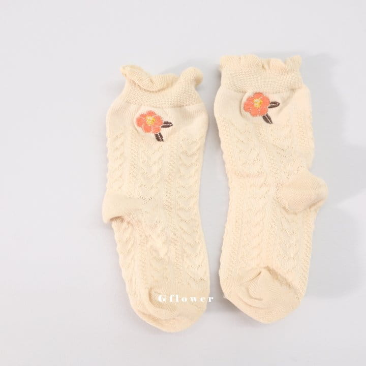 G Flower - Korean Children Fashion - #Kfashion4kids - Brown Embroidery Socks Set - 9