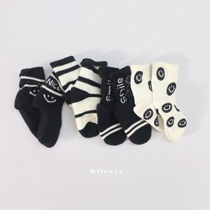 G Flower - Korean Children Fashion - #Kfashion4kids - Smile Socks Set - 6