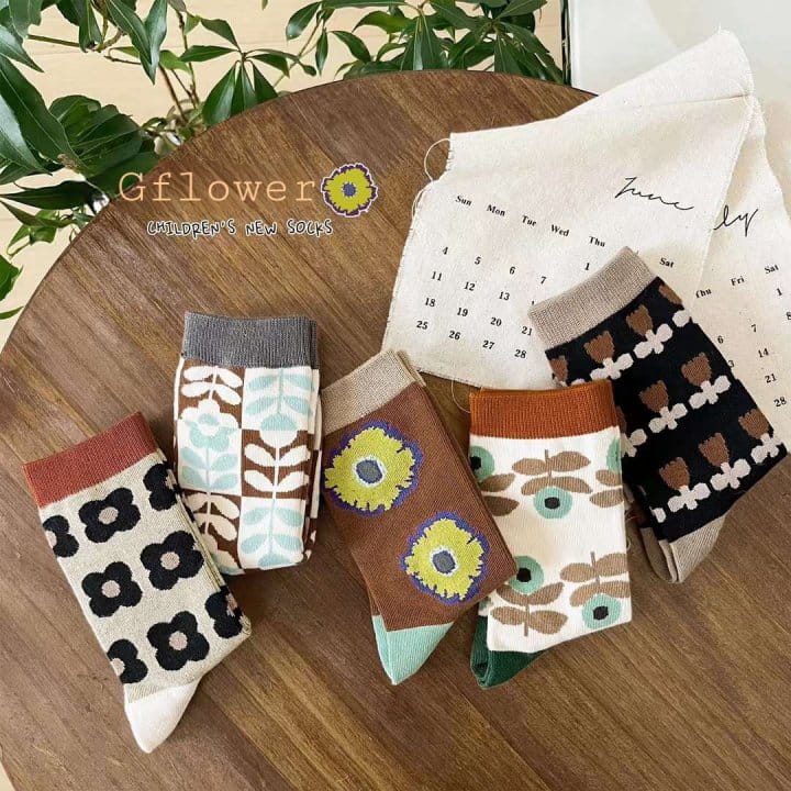 G Flower - Korean Children Fashion - #Kfashion4kids - Flower Socks Set - 5