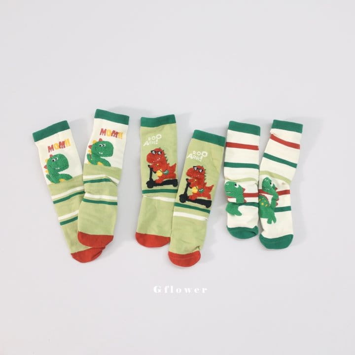 G Flower - Korean Children Fashion - #childofig - Dino Knee Socks - 7