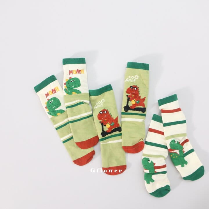 G Flower - Korean Children Fashion - #childrensboutique - Dino Knee Socks - 8