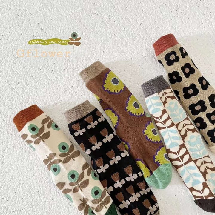 G Flower - Korean Children Fashion - #kidsshorts - Flower Socks Set - 2