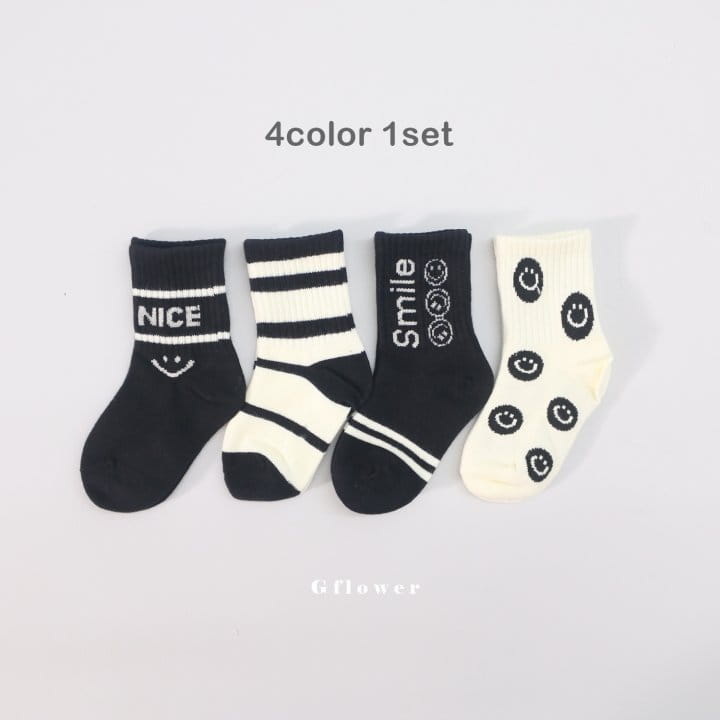 G Flower - Korean Children Fashion - #kidsshorts - Smile Socks Set - 4