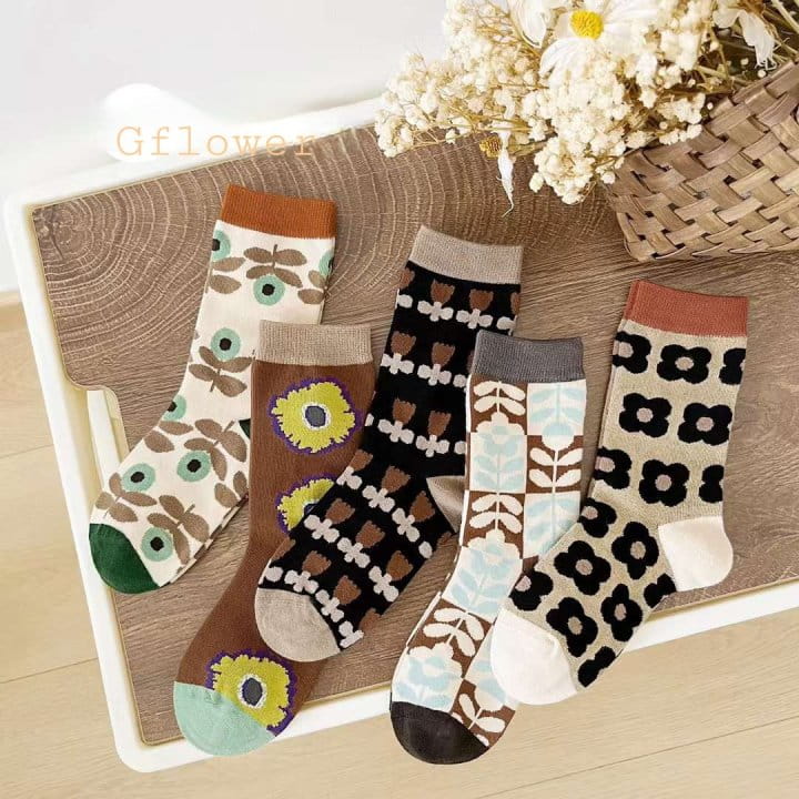 G Flower - Korean Children Fashion - #kidsstore - Flower Socks Set - 3