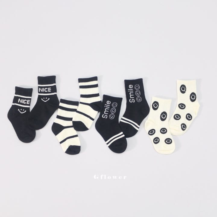 G Flower - Korean Children Fashion - #kidzfashiontrend - Smile Socks Set - 5