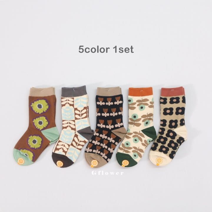 G Flower - Korean Children Fashion - #kidsstore - Flower Socks Set - 4