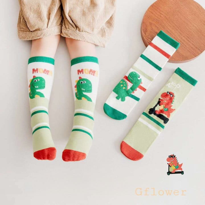 G Flower - Korean Children Fashion - #magicofchildhood - Dino Knee Socks