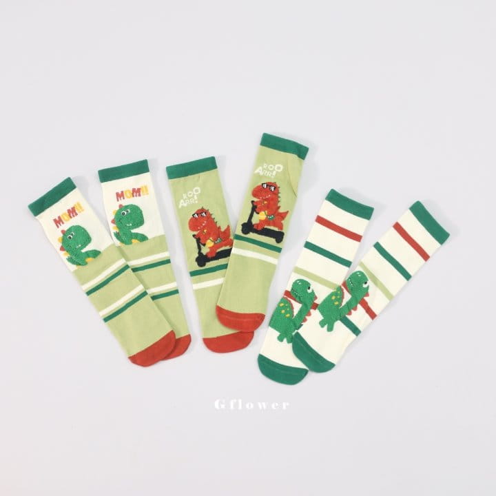 G Flower - Korean Children Fashion - #stylishchildhood - Dino Knee Socks - 6