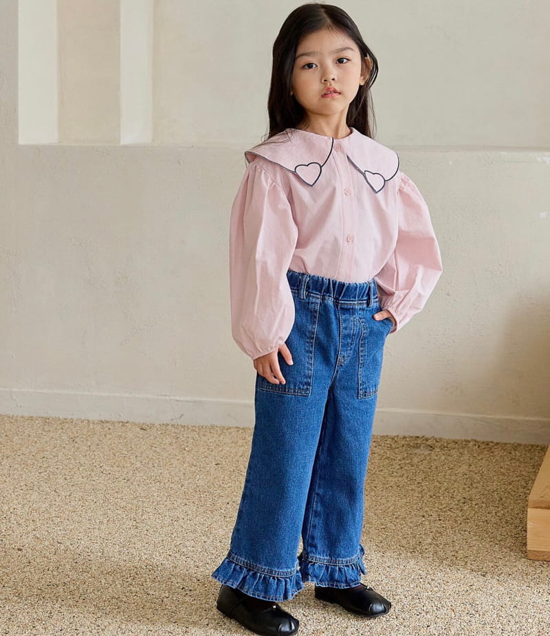 Ggomare - Korean Children Fashion - #discoveringself - Heart Frill Jeans