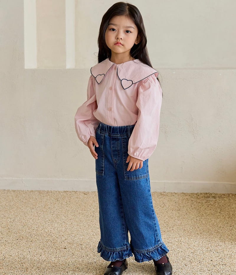 Ggomare - Korean Children Fashion - #kidsshorts - Heart Blouse - 2