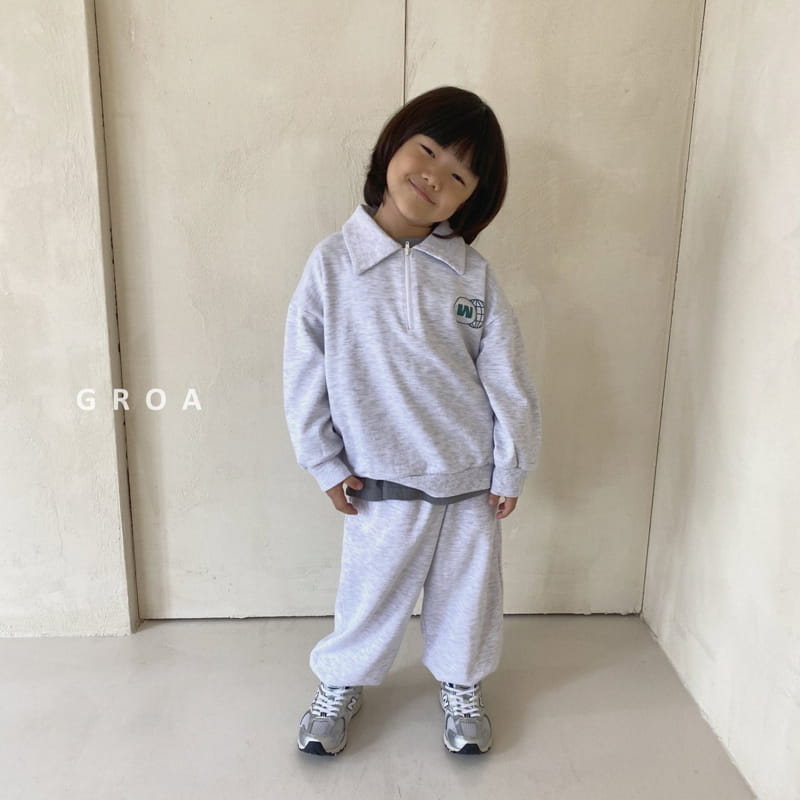 Groa - Korean Children Fashion - #Kfashion4kids - W Half Sweatshirt