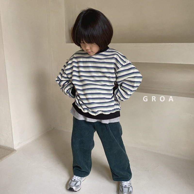 Groa - Korean Children Fashion - #discoveringself - Stripes Sweatshirt