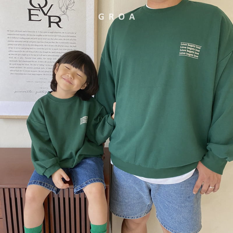 Groa - Korean Children Fashion - #kidsshorts - Dad Love Sweatshirt - 7